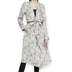Express Women S Animal Print Snake Belted Flyaway Satin Trench‎ Lightweight Coat
